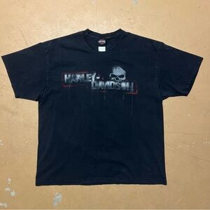 Vintage Harley-Davidson Black Skull Graphic Tee XL